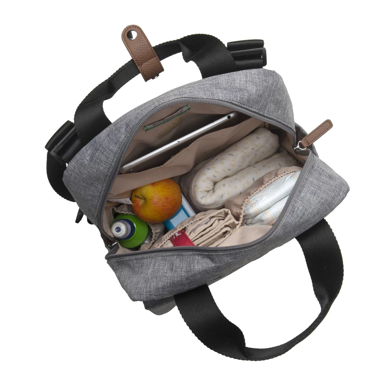 Babymel Georgi Eco Convertible Nappy Backpack - Grey - Image 3