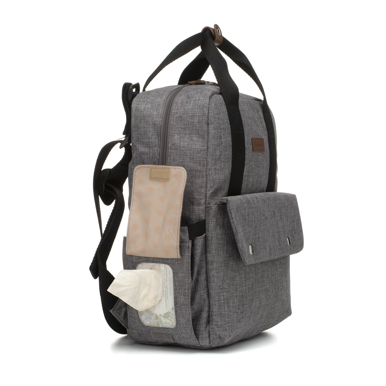 Babymel Georgi Eco Convertible Nappy Backpack - Grey - Image 2