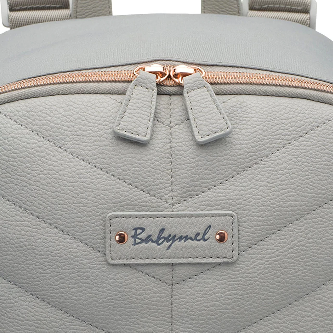 Babymel Gabby Vegan Leather Backpack - Grey - Image 5