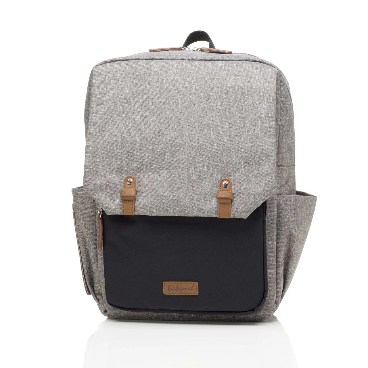 Babymel George Baby Eco Nappy Backpack - Grey/Black - Image 5