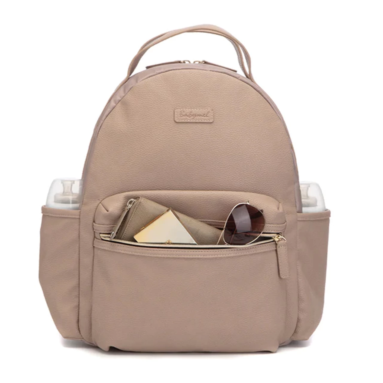 Babymel Lola Vegan Leather Nappy Backpack - Almond - Image 3
