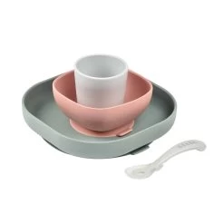 Beaba 4 Piece Silicone Suction Meal Set - Eucalyptus