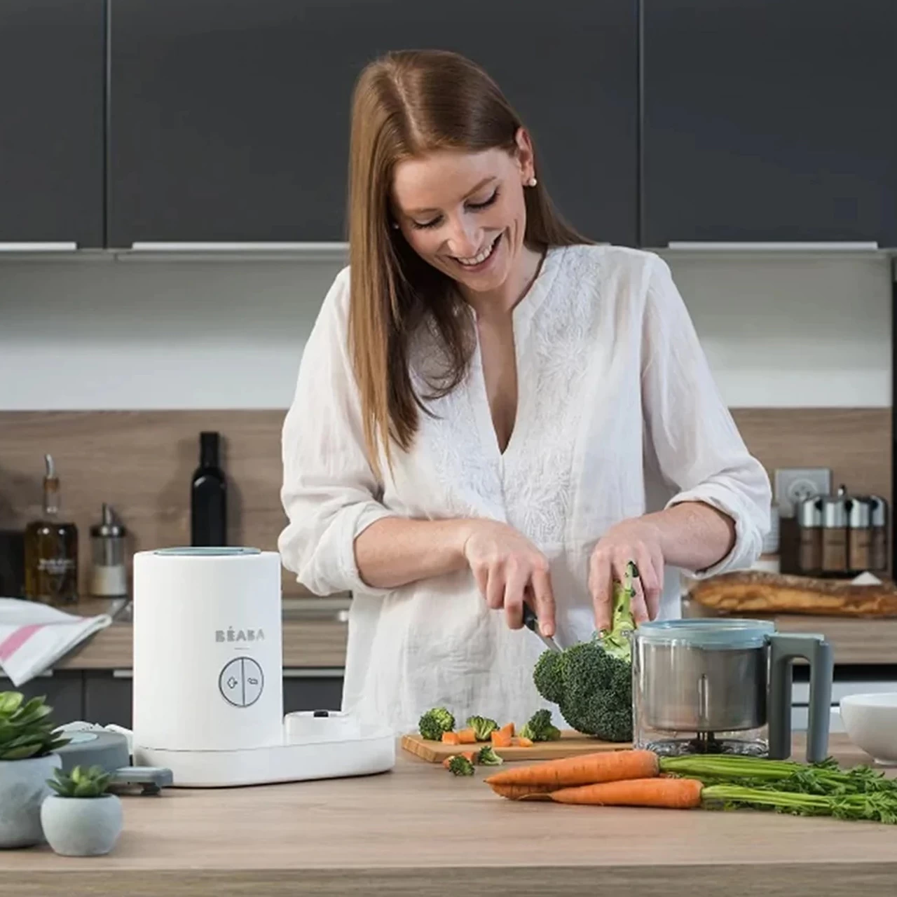 Beaba Babycook Neo Baby Food Processor - White/Grey - Image 3