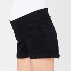 Ripe Maternity Baxter Boyfriend Denim Shorts - Black