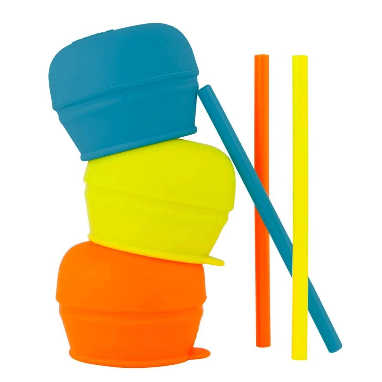 Boon Snug Reusable Straw & Lids - Blue