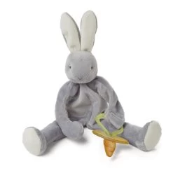 Bunnies By The Bay Silly Buddy Pacifier Holder Lovey - Grey