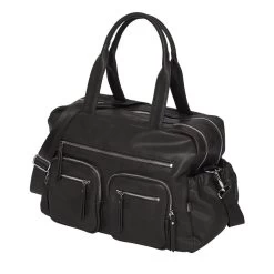 OiOi Faux Leather Carry All Nappy Bag - Black
