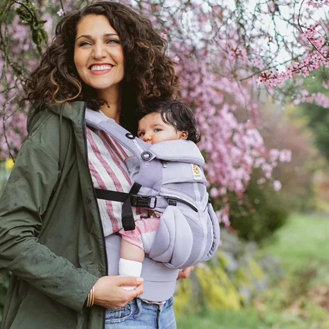 Ergobaby Omni 360 Cool Air Mesh Baby Carrier - Lilac Grey - Image 4