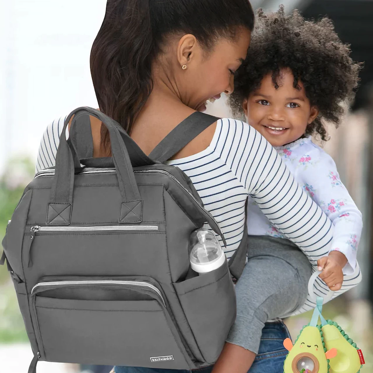 Skip Hop Main Frame Wide Open Baby Backpack - Charcoal - Image 4