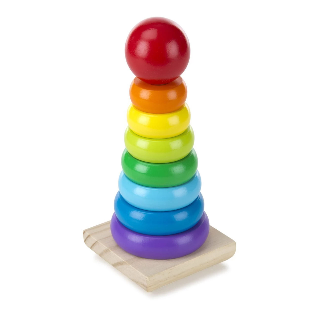 Melissa And Doug Melissa & Doug Wooden Rainbow Ring Stacker - Image 3