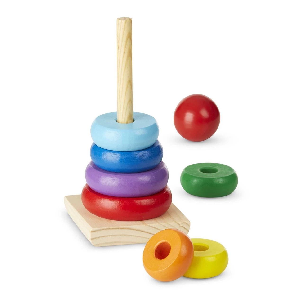 Melissa And Doug Melissa & Doug Wooden Rainbow Ring Stacker