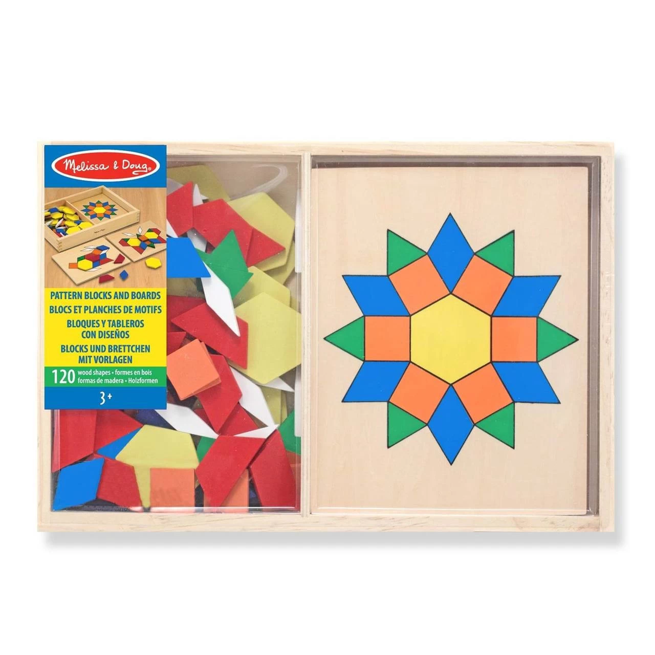 Melissa And Doug Melissa & Doug Wooden Pattern Blocks And Boards - Image 2