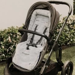 OiOi Reversible Pram Liner - Blue Paisley & Cozy Fleece