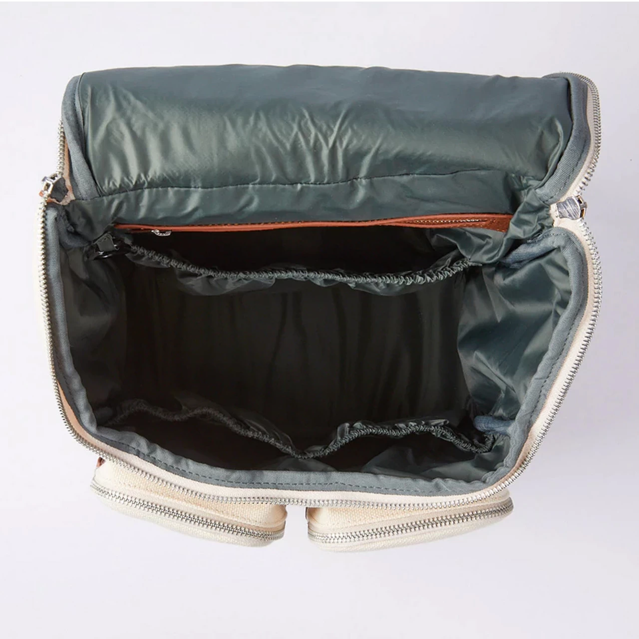 OiOi Canvas Nappy Backpack - Natural/Terracotta - Image 2