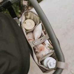 OiOi Faux Leather Stroller Organiser - Taupe