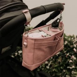 OiOi Faux Leather Stroller Organiser - Dusty Rose