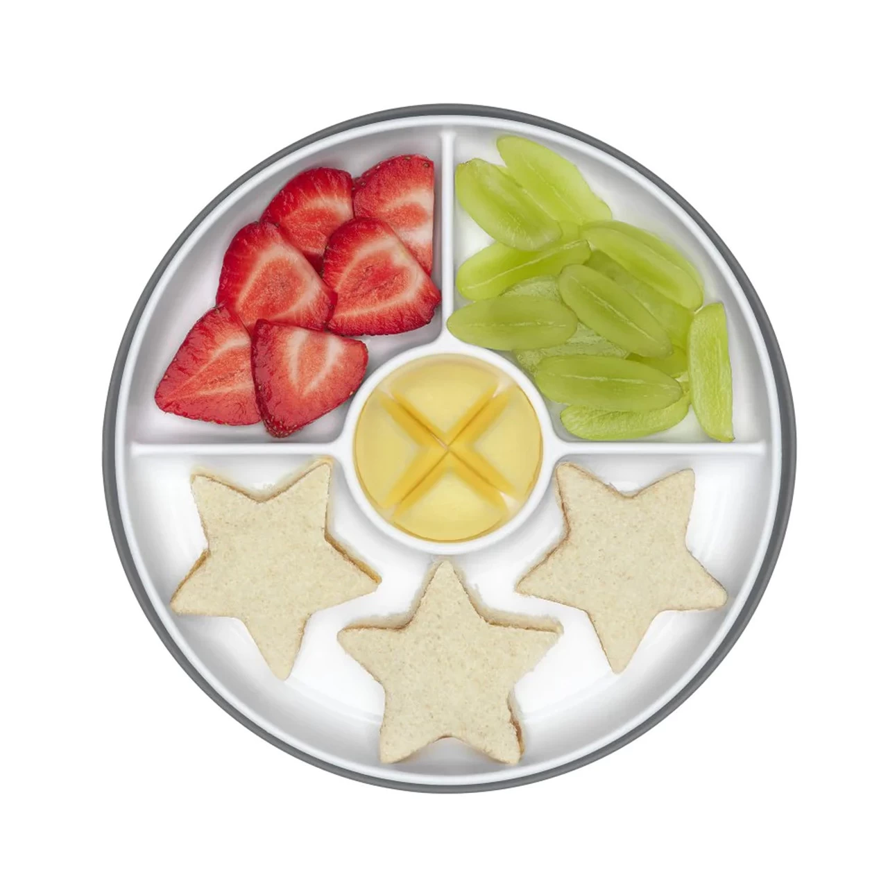 Oxo Tot Stick & Stay Suction Divided Plate - Grey - Image 3