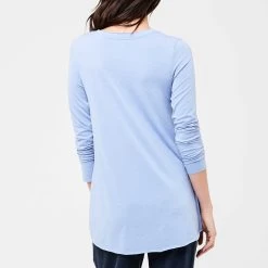 Ripe Maternity Raw Edge Nursing Top - Sky Blue Marle