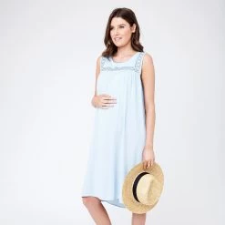 Ripe Maternity Baja Summer Dress - Blue Chambray Size XS
