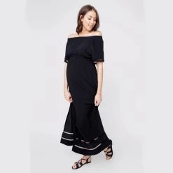 Ripe Maternity Cold Shoulder Maxi Dress