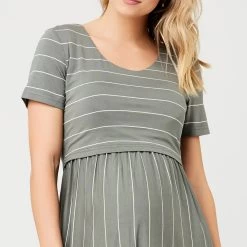 Ripe Maternity Crop Top Nursing Dress - Olive