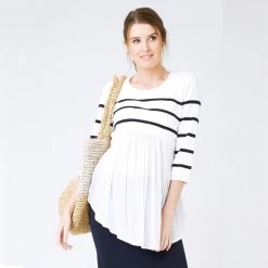 Ripe Maternity Maritime Babydoll Nursing Knit