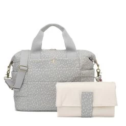 Storksak Organic Nappy Tote/Backpack - Rain Drop Pale Grey