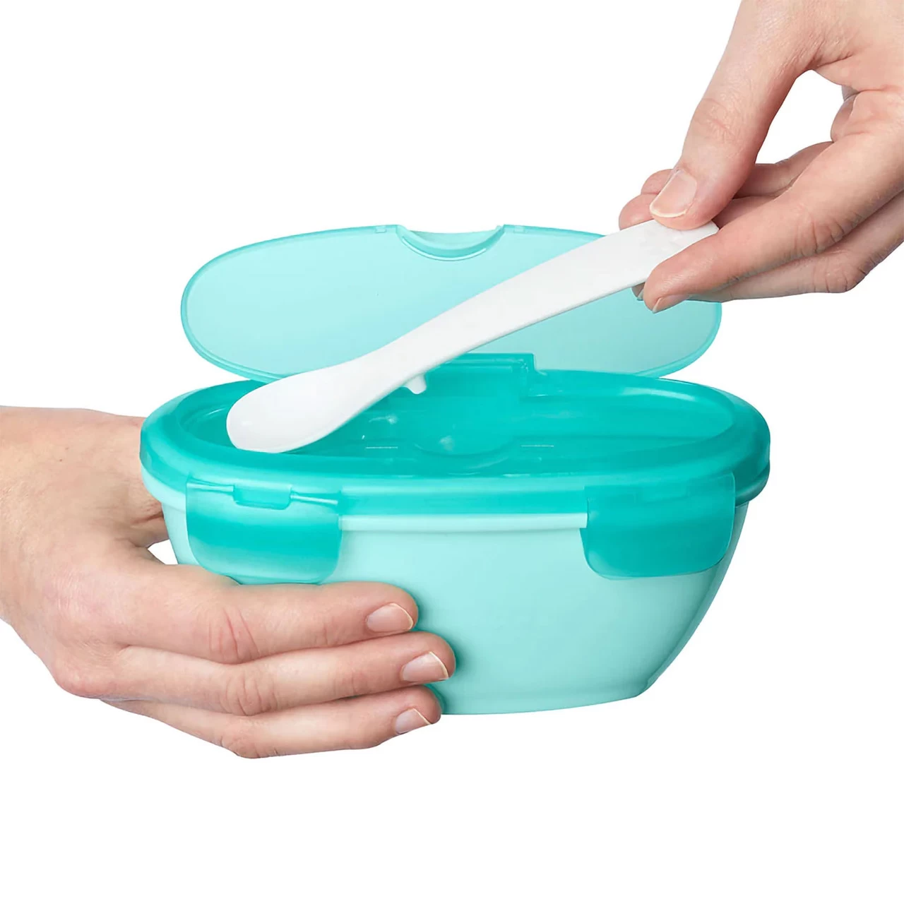Skip Hop Easy-Serve Travel Bowl & Spoon - Teal - Image 3