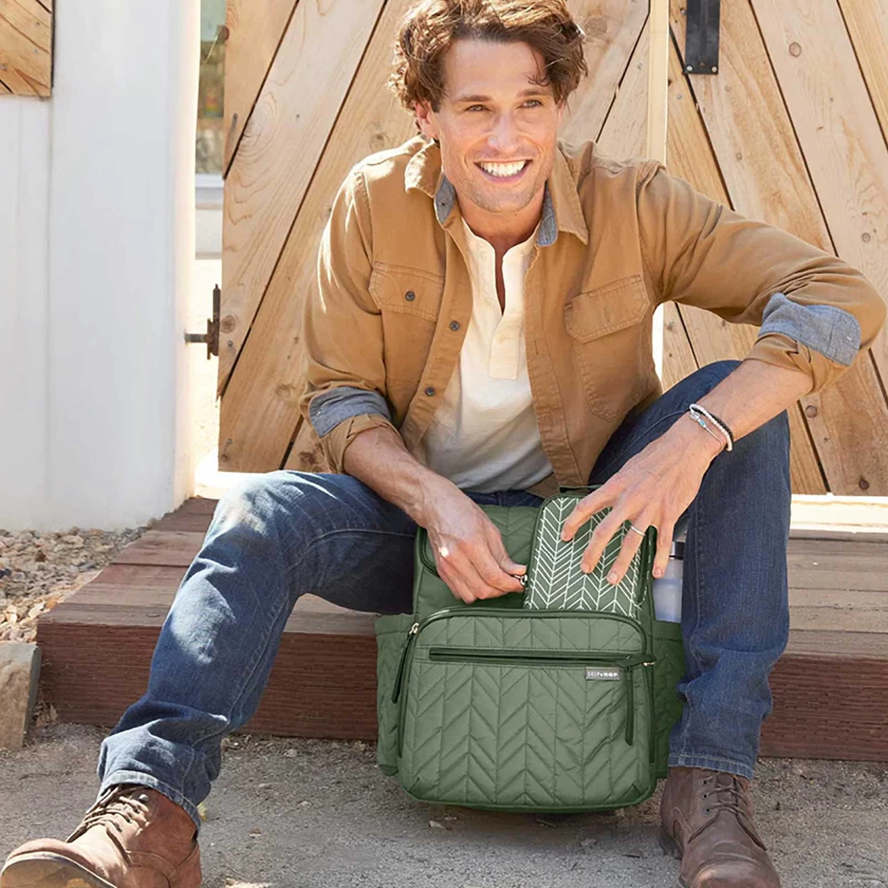 Skip Hop Forma Diaper Backpack - Dark Sage - Image 5