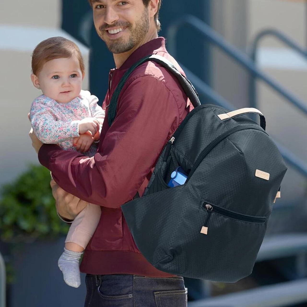 Skip Hop Go Envi Eco-Friendly Nappy Backpack - Grey Blue - Image 4