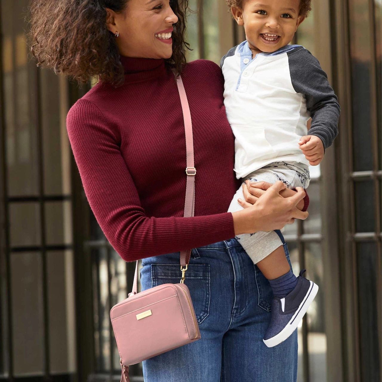 Skip Hop Greenwich Convertible Hip Pack- Dusty Rose - Image 4