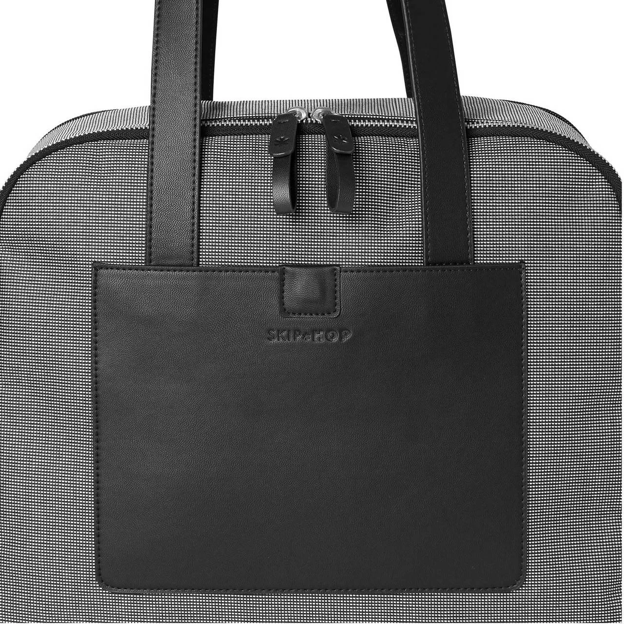 Skip Hop Madison Square Diaper Tote - Black/White Mini Grid - Image 5