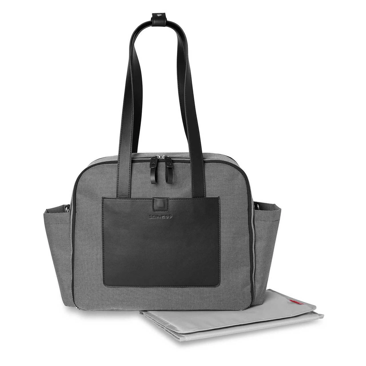 Skip Hop Madison Square Diaper Tote - Black/White Mini Grid - Image 4