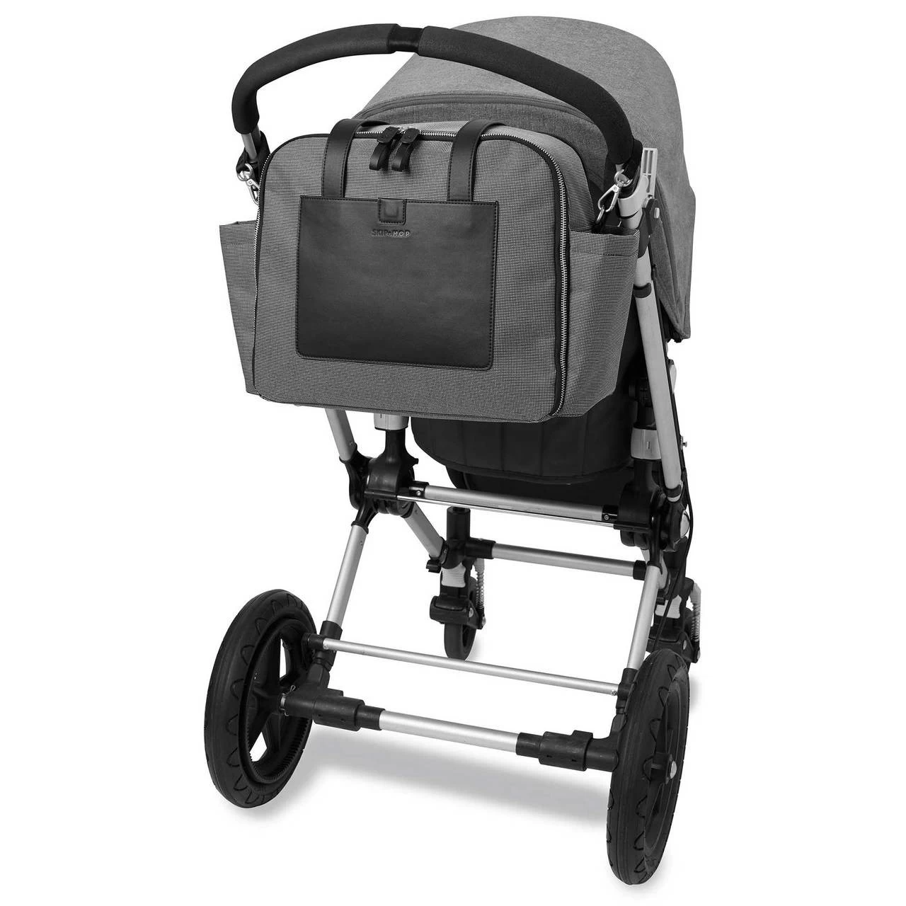 Skip Hop Madison Square Diaper Tote - Black/White Mini Grid - Image 3