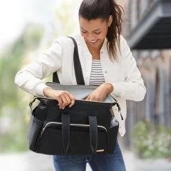 Skip Hop Mainframe Wide Open Diaper Satchel - Black