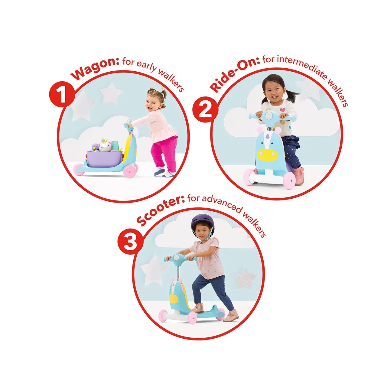 Skip Hop Zoo 3-In-1 Ride On Toy - Unicorn - Image 5