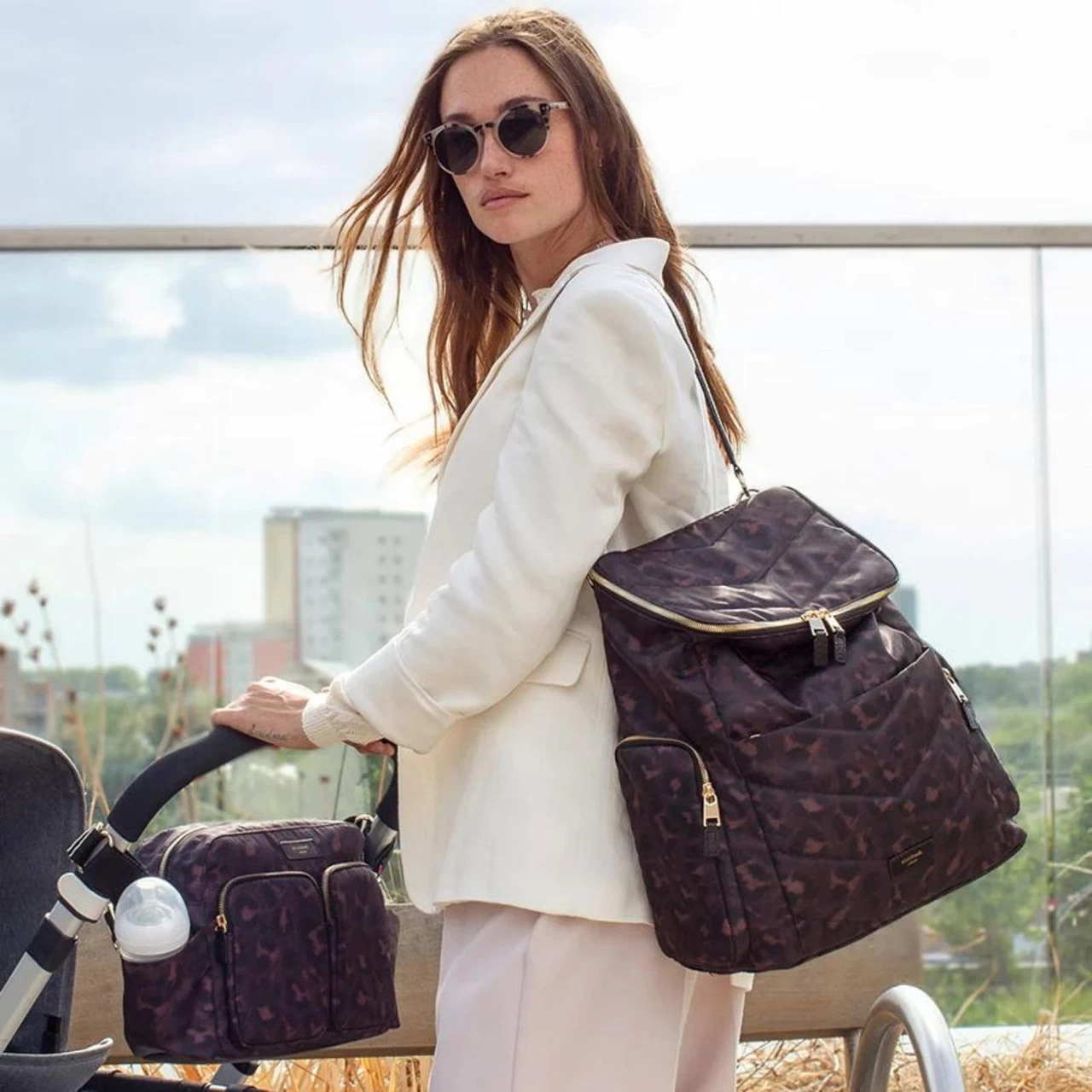 Storksak Alyssa Quilted Nappy Backpack - Leopard