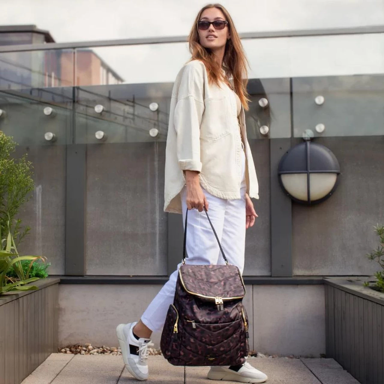 Storksak Alyssa Quilted Nappy Backpack - Leopard - Image 12