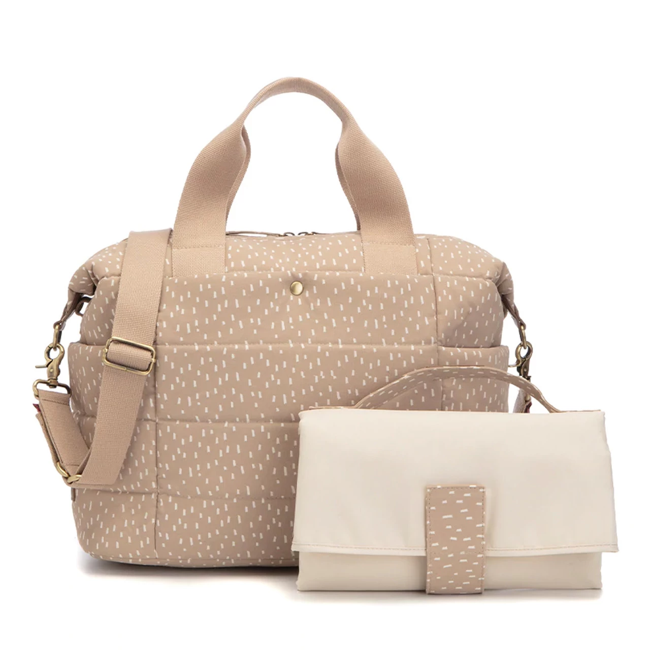 Storksak Organic Nappy Bag Tote - Rain Drop Seashell - Image 6