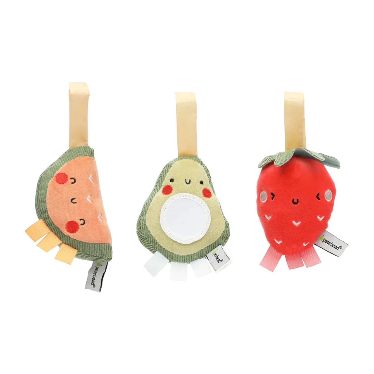 Pearhead Set Of 3 Stroller Toy - Fruit - Image 4