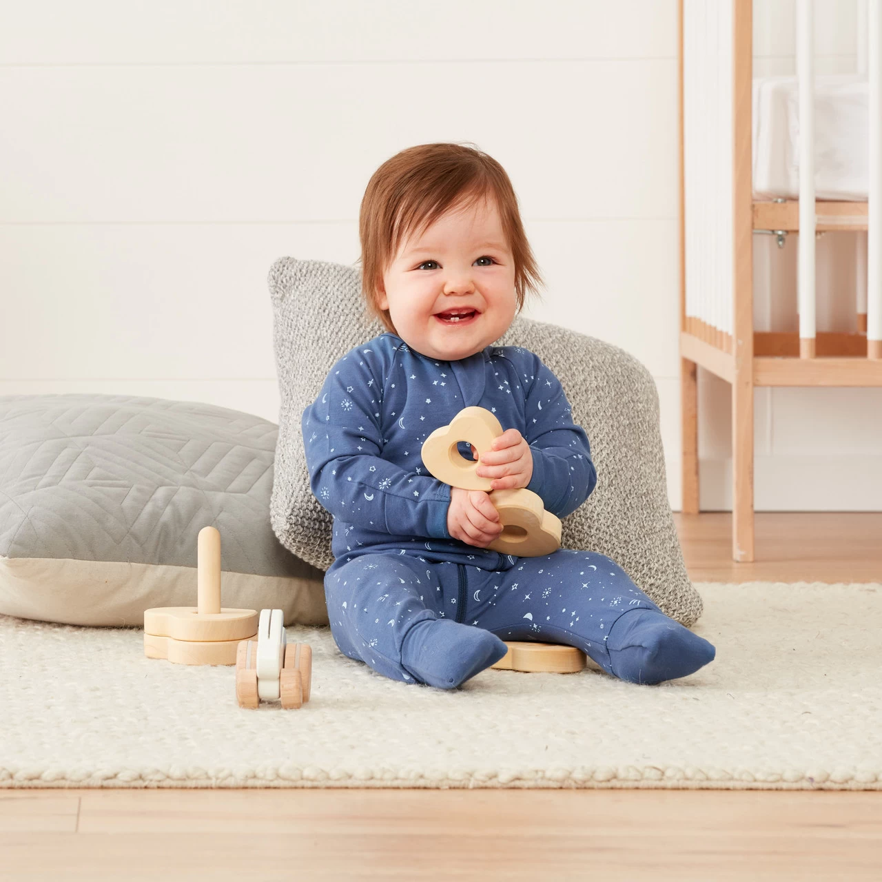 ErgoLayers Organic Long Sleeve Onesie 1 TOG - Night Sky - Image 4